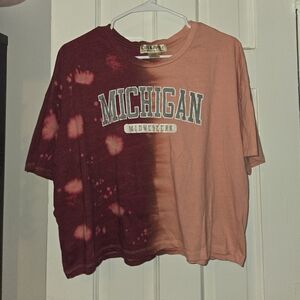 Michigan Pink X Large Cropped Tee